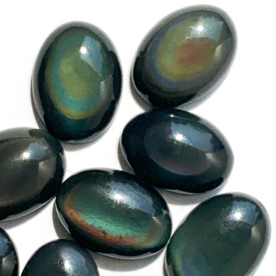 Rainbow Obsidian Cabochon: (18x13mm) Oval Natural Gemstone