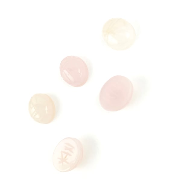 Scarab 10x8mm Pink Chalcedony Oval Cabochon, Hand Etched, 2 or 5 Pieces