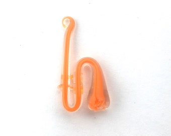 Vintage Glass Saxophone Beads, 25mm, Music Beads, 1 Piece