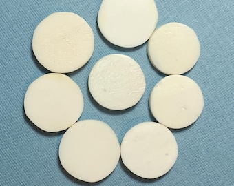Vintage Bovine Bone Disk Beads: 18mm Large Round Beads (4 Pieces)