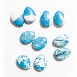 Turquoise Howlite Teardrop Beads, 20mm, Dyed Blue Turquoise Beads, Drop Beads, Earring Beads, Center Drilled, 4 Pieces