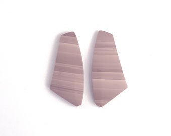 Royal Imperial Jasper Matched Pair, 32mm, Wing Shape, Natural Imperial Jasper Cabochon, Matched Pairs, Top Quality, Pink Jasper