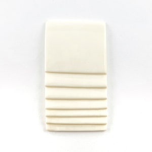 Art Deco White Large Bone Bead, 58mm, Rectangle Blank Bovine Bone, Large Step Bead, White Bone Carving, Side Drilled at Top, 1 Piece