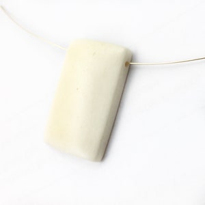White Bone 30mm Rectangle Vintage Beads, Side Drilled at Top, 2 Pieces