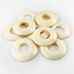 Large Bone Qi Beads, Bovine Bone Hoops, 34mm, Natural Stone Chi Beads, Water Buffalo Bone Beads, Bone Pendant Bead, Carved Qi Beads, 1 Piece