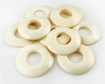 Cuentas grandes de Qi de hueso, aros de hueso bovino, 34 mm, cuentas de Chi de piedra natural, cuentas de hueso de búfalo de agua, cuentas colgantes de hueso, cuentas de Qi talladas, 1 pieza
