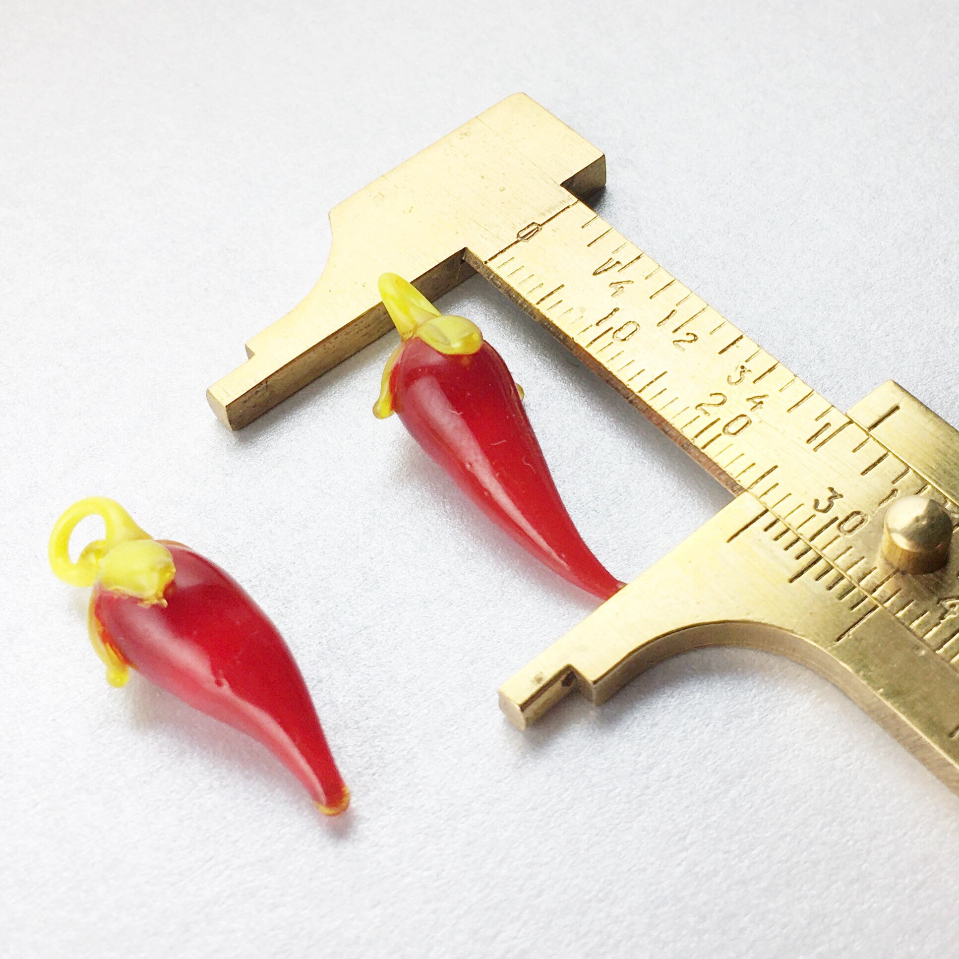 Vintage Glass Chilies Chili Pepper Beads Drops Pendants 20mm Etsy