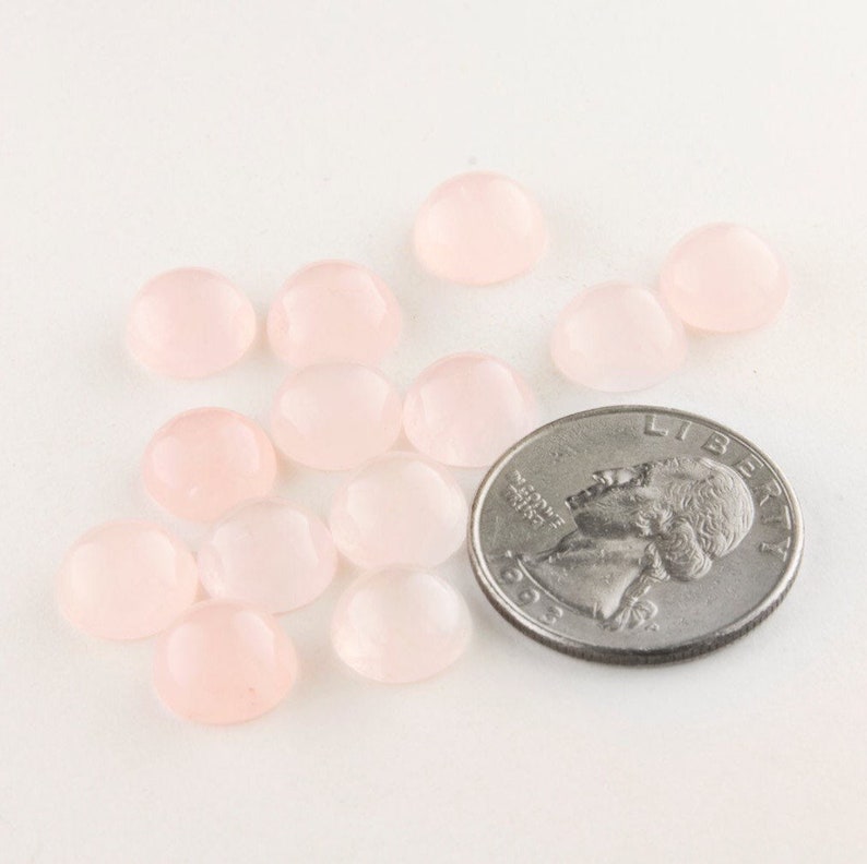 Rose Quartz 10mm Round Cabochons, 2 Pieces image 2