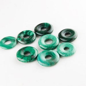 Green Malachite 20mm Hoop Qi Beads, Malachite Chi Qi Beads, Malachite Donut Hoop Beads, Malachite Qi Beads, Malachite Hoops,  2 Pieces