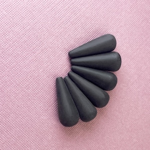 Large Matte Black Onyx Teardrop Bead, 22mm, Full Drilled, 2 Pieces, Onyx Drop, Teardrop Beads, Long Drop Beads, Natural Onyx