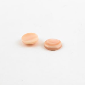 Cabochon vintage di conchiglie di cozze rosa del fiume Tennessee: 12 x 10 mm di pietre preziose ovali vintage, coppia abbinata immagine 4