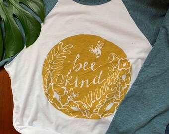 SALE, Youth t-shirt, Kids Bee Shirt, Bee Kind baseball t-shirt, bee kind shirt, bee t-shirt, bee baseball t-shirt, Nature Kids