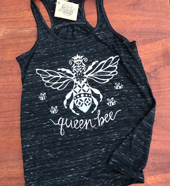 women/'s flowy racerback tank top Be Positive Save Bees Honey Bee Yoga meditation gym workout shirt sister gift namaste wife girl boss
