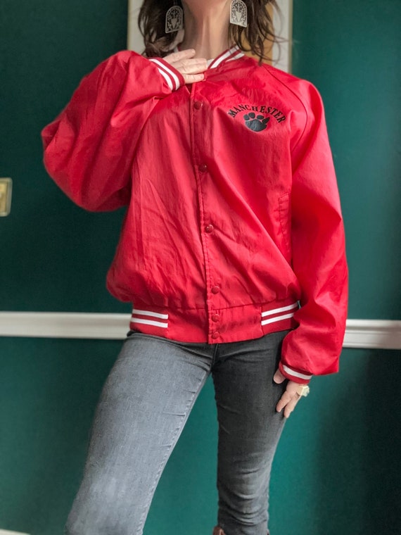 Vintage Varsity Red Windbreaker Bomber Jacket - 19