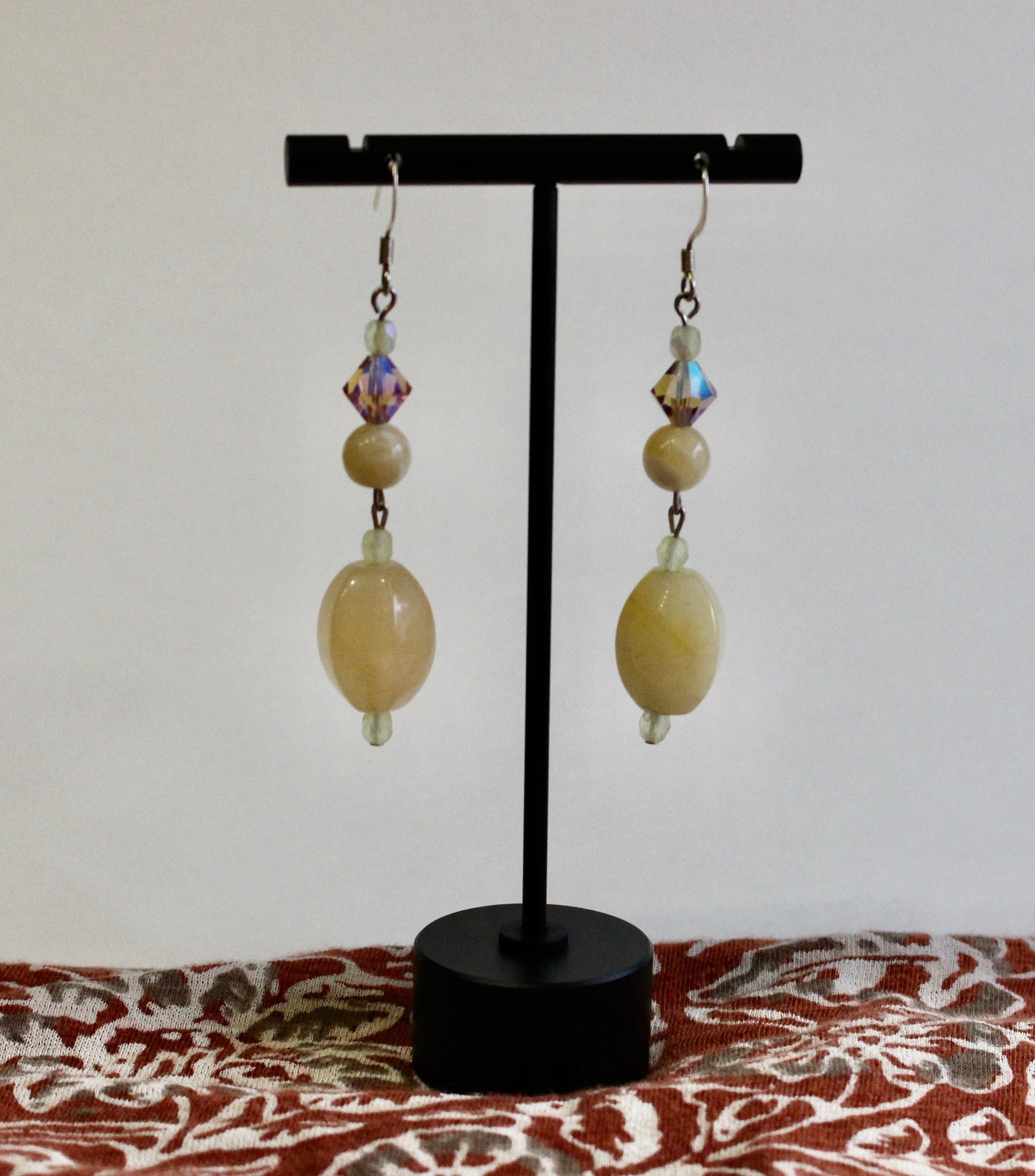 Yellow Calcite Dangle Earrings Yellow Calcite Earrings Etsy