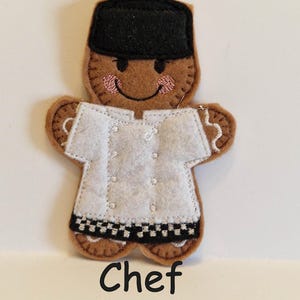 Chef Gingerbread hanging decoration, Keyring/Bag Charm/fridge magnet. Can be PERSONALISED