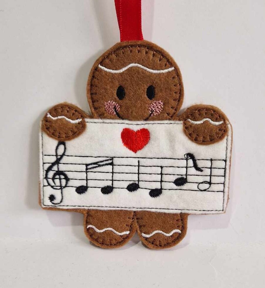 Gingerbread Note Design Musical Notes Gingerbread Decoration, Can Be a Keyring/fridge Magnet or ...