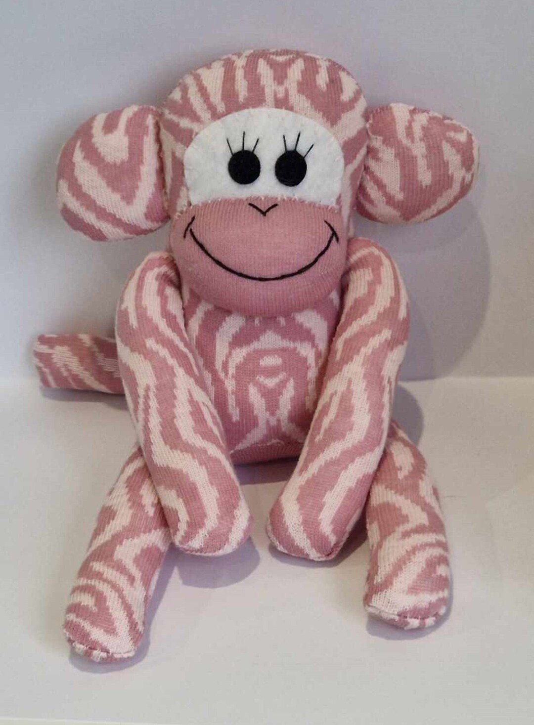 Pink Animal Print Sock Stuffed Animal, Sock Toy, Handmade by  Can Be