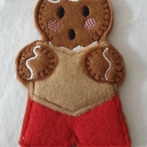 Choir singer Gingerbread Felt Hanging Decoration, Christmas Tree Ornament. Keyring, Fridge magnet available too