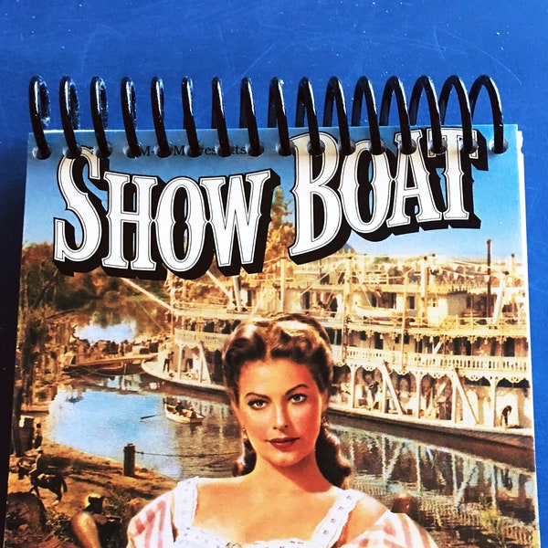 4X6 Sketchbook + bookmark | Made from Upcycled VHS Movie Box | 1951,  Show Boat, Ava Gardner, Howard Keel | Notebook, Bullet Journal