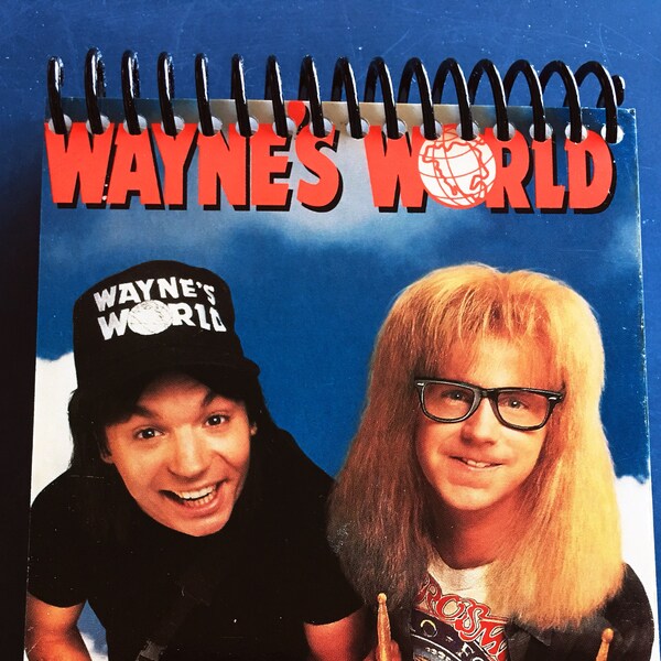 4X6 Sketchbook + bookmark | Made from Upcycled VHS Movie Box | 1992, Wayne's World, Mike Myers, Dana Carvey | Notebook, Bullet Journal