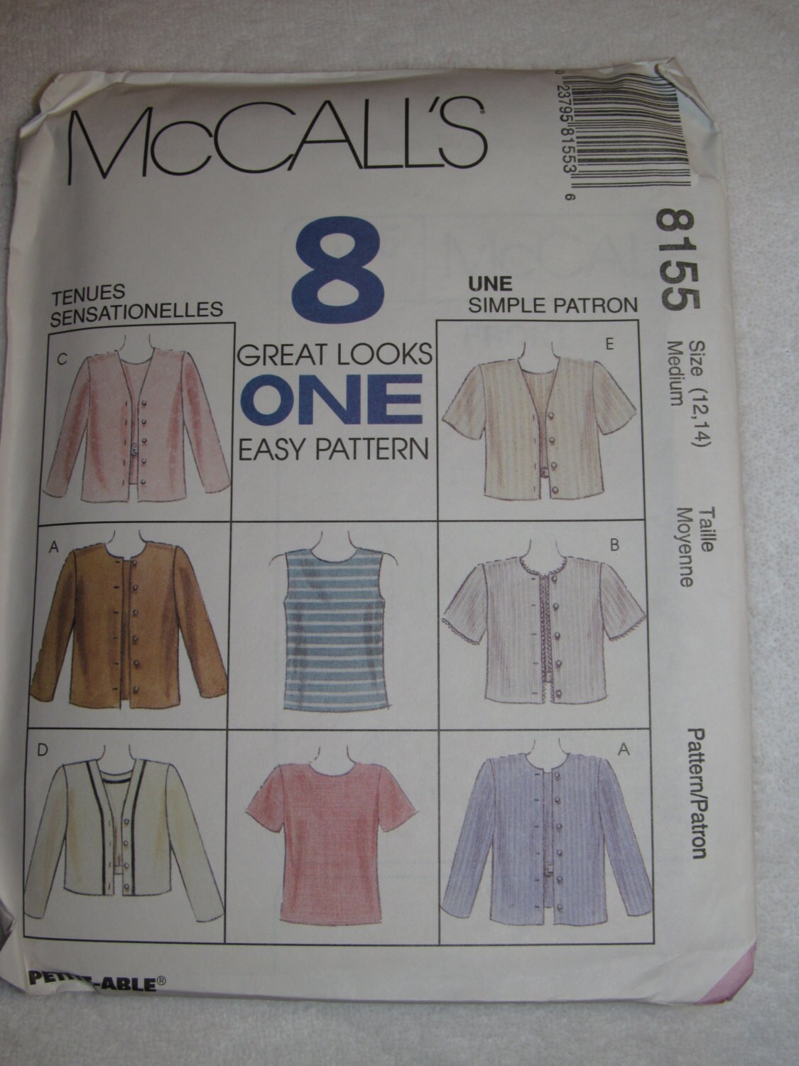 Vintage McCalls 8155 Uncut Factory-Fold Sewing Pattern Size 8 10 Sewing ...