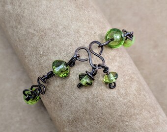 granny smith green antiqued copper bracelet