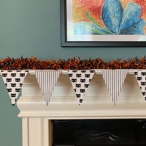 Halloween Mantel Mantle Scarf Decoration Black Cats 60 inches