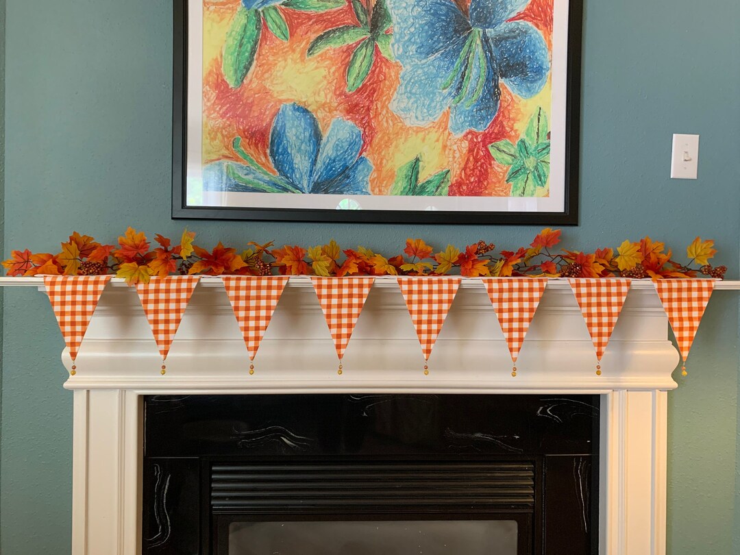 Spring Floral Mantel Scarf For Fireplace 90 X17 Inch Retro Plants Daisy Flowers Fireplace Mantle Scarves Mantel Cover Runner For Home Living Room