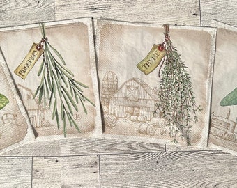 Basil, Rosemary, Sage and Thyme paper Napkin Napkin Combo