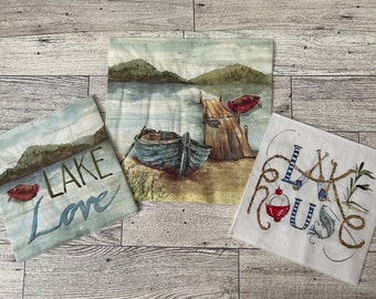 Lake House Paper Napkin Trio Bundle
