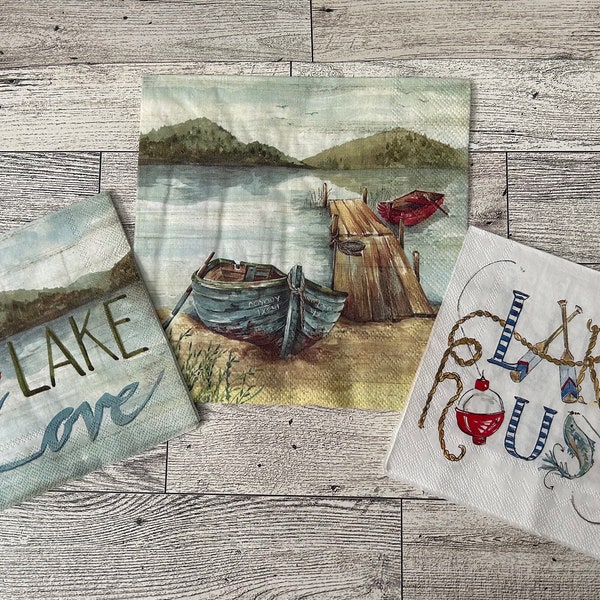 Lake House Paper Napkin Trio Bundle