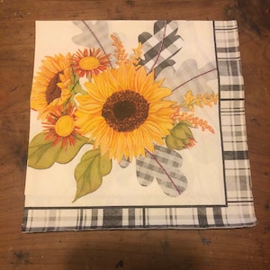 Fall Sunflower Paper Napkins