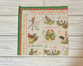 The Twelve Days of Christmas Luncheon Paper Napkin
