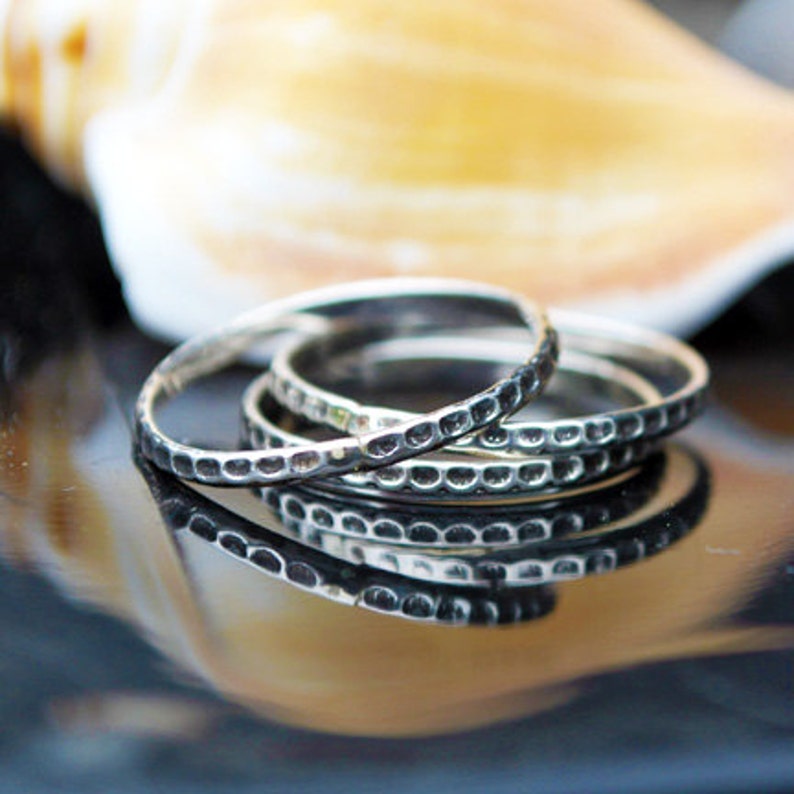 Sterling Silver Ring Silver Stacking Ring Patterned Silver Ring Textured Silver Band Petite Ring Dainty Ring Simple Silver Ring