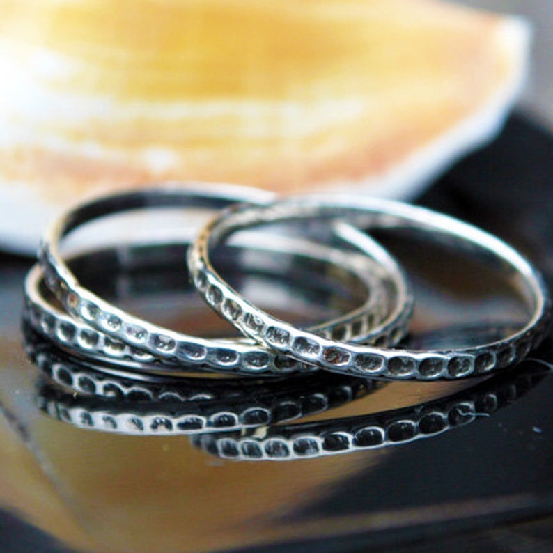 Sterling Silver Ring Silver Stacking Ring Patterned Silver Ring Textured Silver Band Petite Ring Dainty Ring Simple Silver Ring