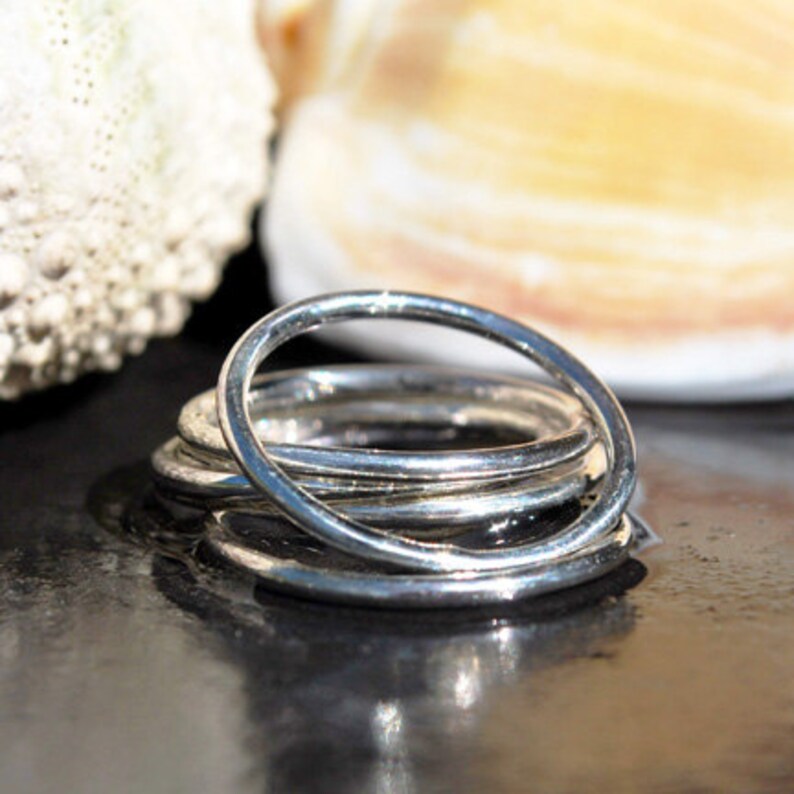 Round Silver Stack Ring Silver Stacking Ring Dainty Silver Ring Silver Stackable Ring Durable Silver Band Boho Ring