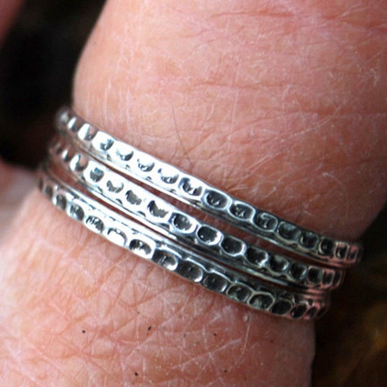 Sterling Silver Ring Silver Stacking Ring Patterned Silver Ring Textured Silver Band Petite Ring Dainty Ring Simple Silver Ring