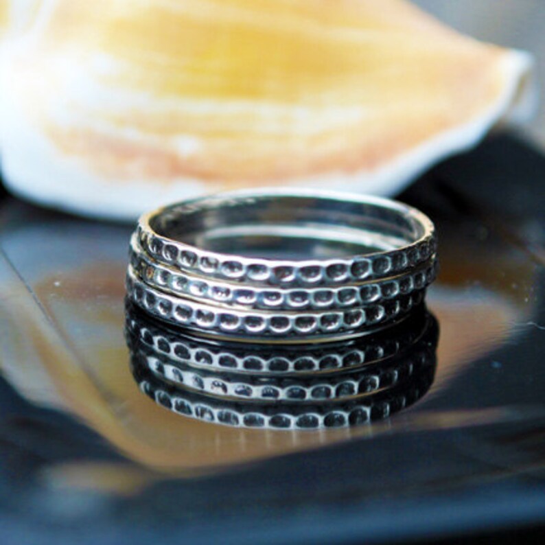 Sterling Silver Ring Silver Stacking Ring Patterned Silver Ring Textured Silver Band Petite Ring Dainty Ring Simple Silver Ring