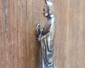 QUAN YIN STATUE Tiny brass Goddess of Compassion portable altar Qwan Yin, Brass Female Deity Statue
