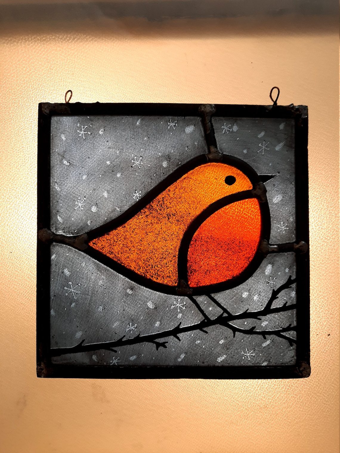 Stained Glass Robin Decoration Etsy Denmark