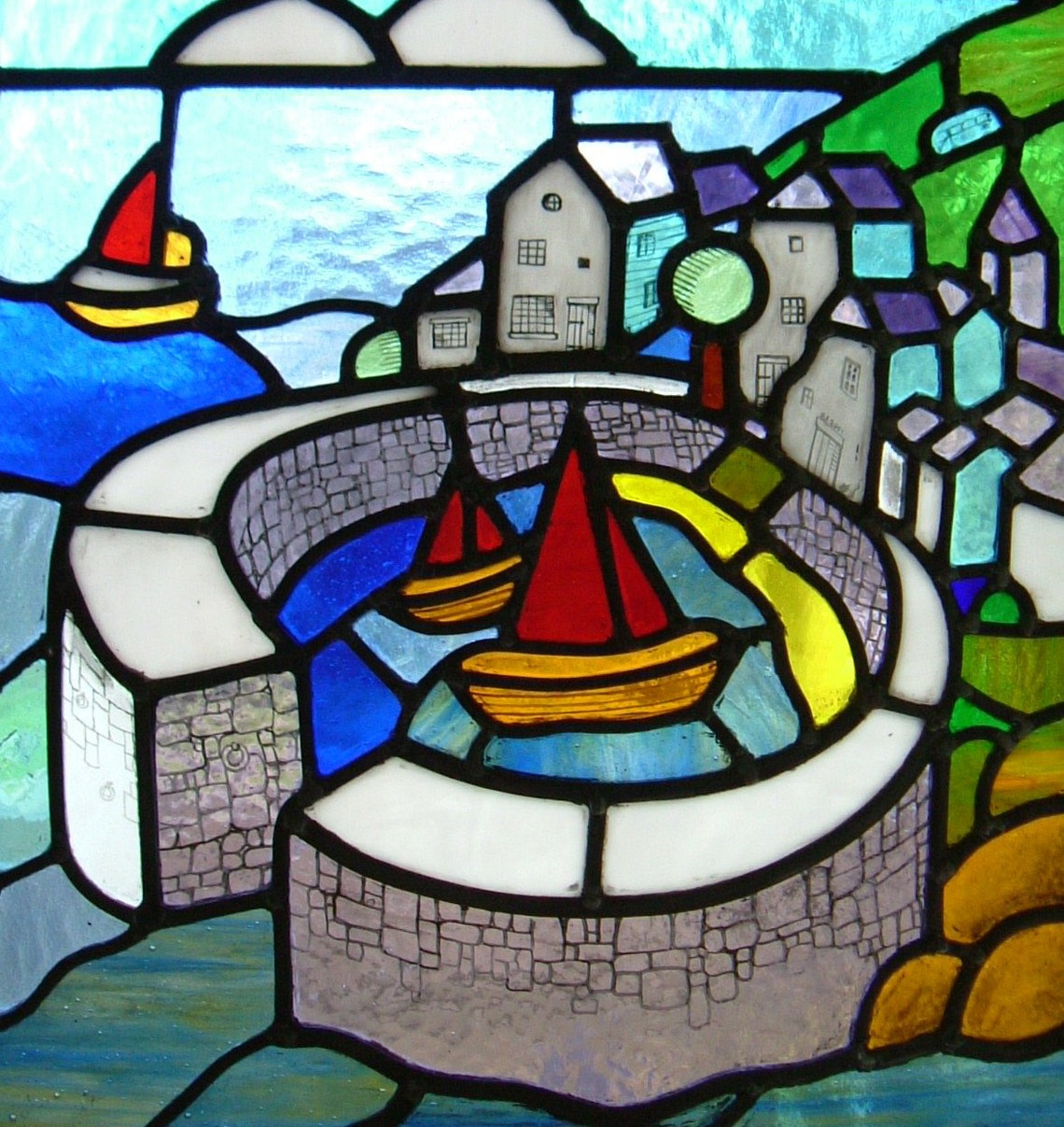 Stained Glass Panel of Mousehole in Cornwall Etsy