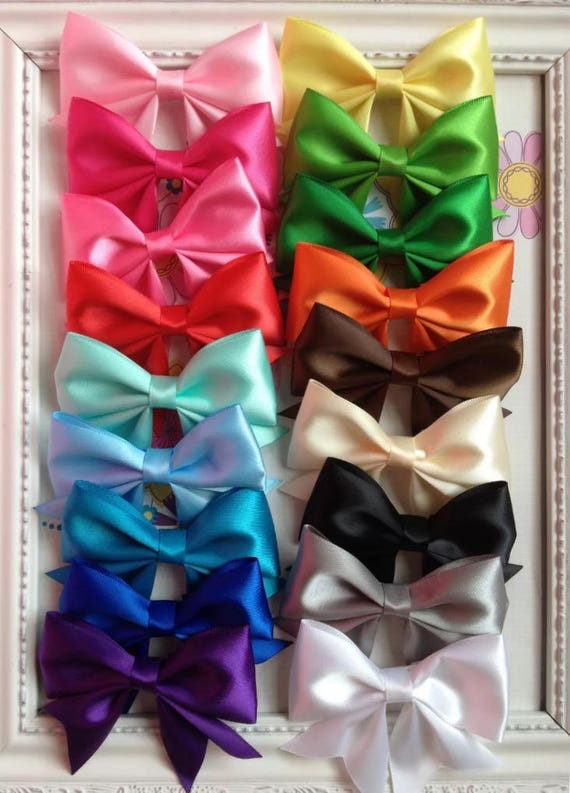 Toddler Satin Hair Bows Lot 18-3/" Girls