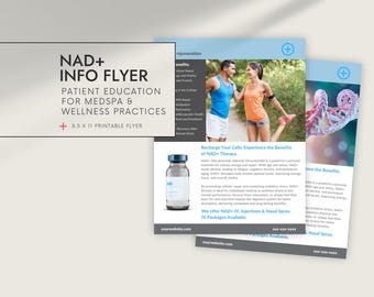 NAD+ Patient Education Flyer And Brochure,  IV Therapy Marketing, IV Infusion Marketing