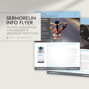 Dépliant et brochure d'éducation des patients Sermorelin, marketing du traitement intraveineux, marketing de la perfusion intraveineuse, marketing des peptides