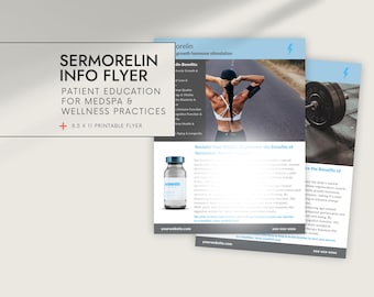 Sermorelin Patient Education Flyer And Brochure,  IV Therapy Marketing, IV Infusion Marketing, Peptide Marketing