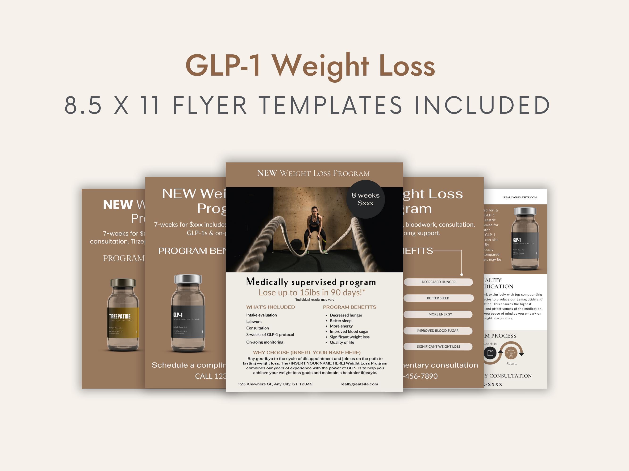 GLP-1 Weight Loss Brochure Template: Semaglutide & Tirzepatide ...