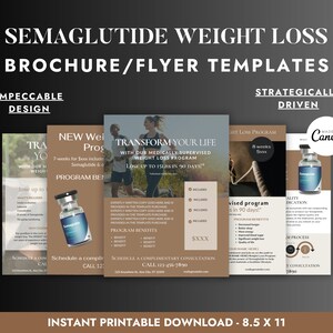 Semaglutide Weight Loss Brochure/Flyer Canva Templates | MedSpa | IV Therapy Clinic | Functional Medicine | Medical Spa