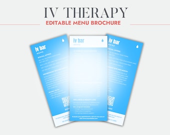IV-Therapy-Menü-Broschürenvorlage: Bearbeitbares IV-Drip-Design (Canva)