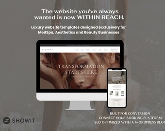 Esthetician Website Template | ShowIt Website For Beauty Entrepreneurs | MedSpa Wordpress Website Template